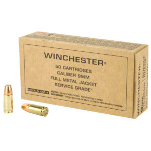 Winchester Ammunition, Service Grade, 9MM, 115Gr, Full Metal Jacket, 50 Round Box - SG9W - 1